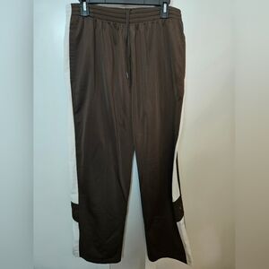 PUMA Brown White Track Pants Men's Large Athletic Joggers